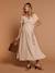 Robe longue grossesse effet cache-coeur en gaze de coton argile+beige+marine+terracotta 1 - vertbaudet enfant 