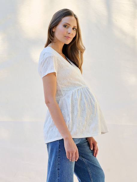 Blouse allaitement maternité broderie anglaise écru 5 - vertbaudet enfant 