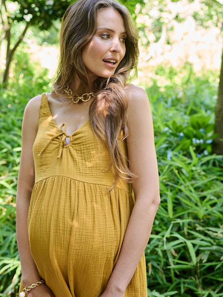 Robe longue grossesse allaitement ocre 3 - vertbaudet enfant 