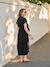 Robe chemise longue en lin mélangé grossesse et allaitement beige+noir 8 - vertbaudet enfant 