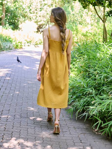 Robe longue grossesse allaitement ocre 2 - vertbaudet enfant 