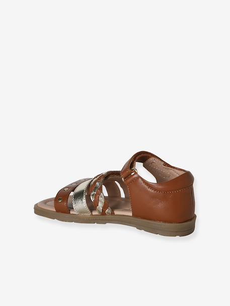 Sandales cuir enfant talon fermé collection maternelle lot marron+lot rose 3 - vertbaudet enfant 