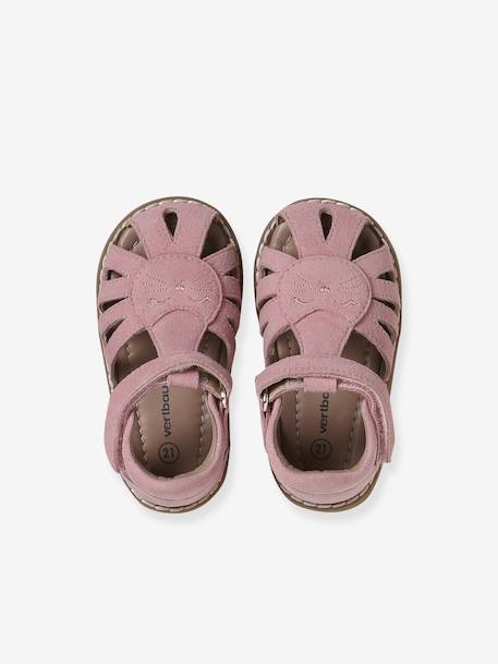 Sandales bébé cuir à scratchs fermées acajou+marine+or+rose 19 - vertbaudet enfant 