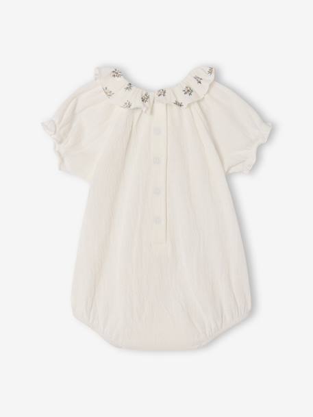 Body bébé manches courtes bouffantes écru 2 - vertbaudet enfant 