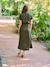 Robe chemise longue en lin mélangé grossesse et allaitement beige+kaki+noir 9 - vertbaudet enfant 