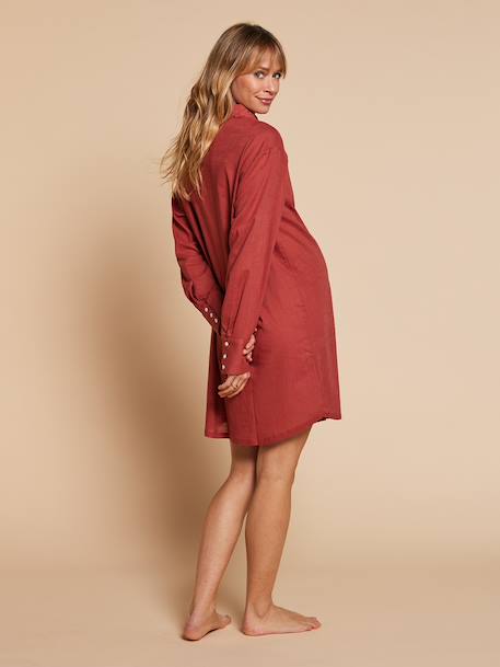 Chemise de nuit grossesse et allaitement terracotta+vert émeraude 4 - vertbaudet enfant 