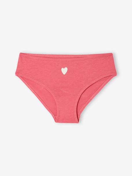 Lot 7 culottes fille cœur coton bio fuchsia 2 - vertbaudet enfant 