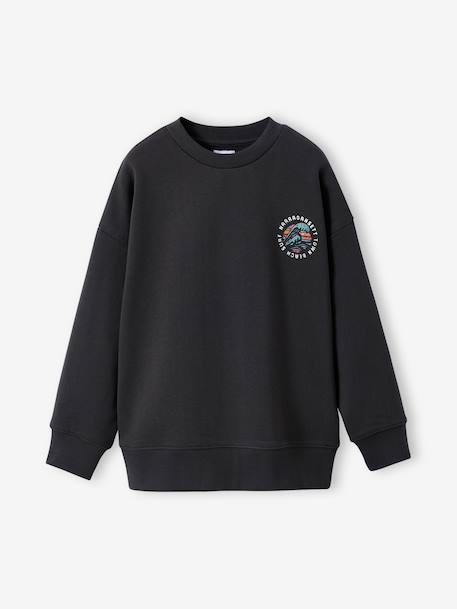 Sweat garçon col rond oversize anthracite 5 - vertbaudet enfant 