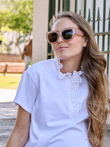 T-shirt de grossesse et allaitement brodé blanc 4 - vertbaudet enfant 