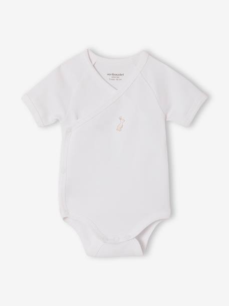 Lot 5 bodies bébé manches courtes lapin gris chiné 3 - vertbaudet enfant 