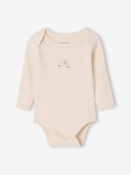 Lot 3 bodies bébé manches longue vert sauge 2 - vertbaudet enfant 