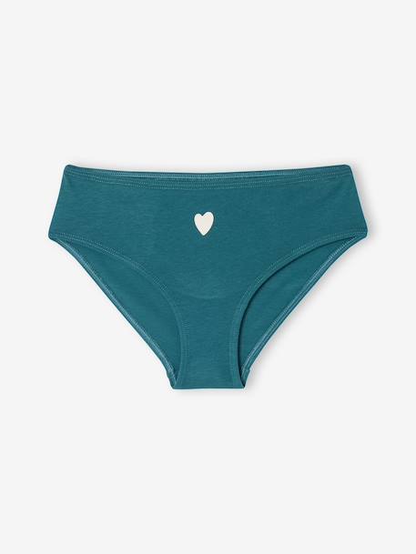 Lot 7 culottes fille cœur coton bio fuchsia 5 - vertbaudet enfant 