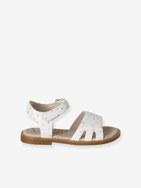 Sandales pailletées scratchées enfant collection maternelle blanc imprimé+lot bleu 2 - vertbaudet enfant 