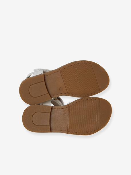 Sandales pailletées scratchées enfant collection maternelle blanc imprimé+lot bleu 5 - vertbaudet enfant 