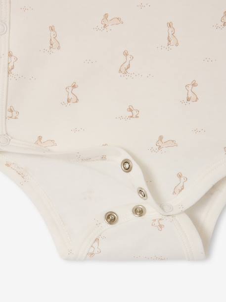 Lot 5 bodies bébé manches courtes lapin gris chiné 8 - vertbaudet enfant 