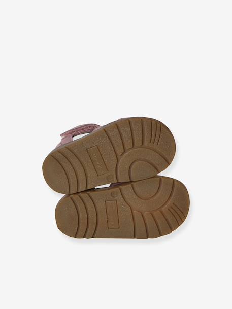 Sandales bébé cuir à scratchs fermées acajou+marine+or+rose 20 - vertbaudet enfant 