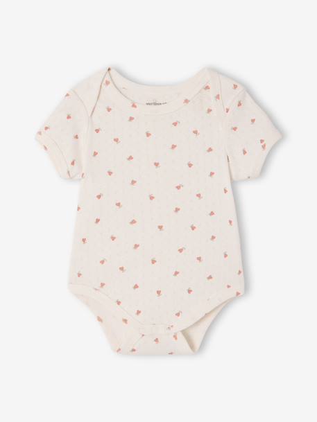 Lot 3 bodies manches courtes en pointelle vert sauge 3 - vertbaudet enfant 