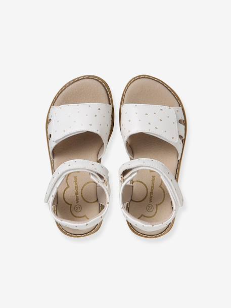 Sandales pailletées scratchées enfant collection maternelle blanc imprimé+lot bleu 4 - vertbaudet enfant 