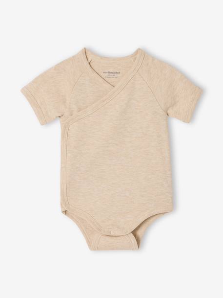 Lot 5 bodies bébé manches courtes lapin gris chiné 6 - vertbaudet enfant 