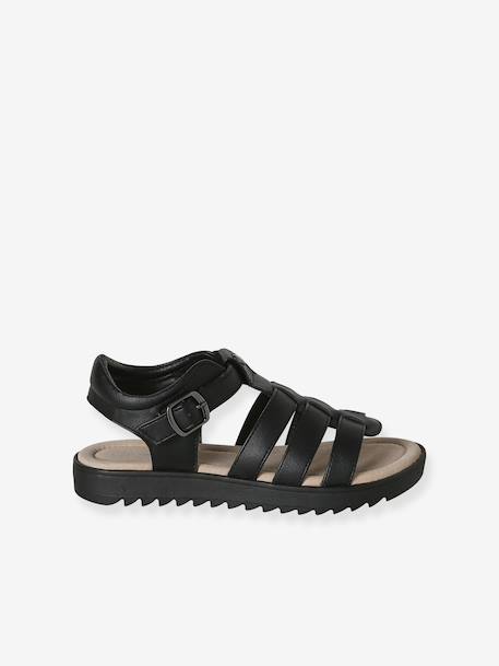 Sandales multi-brides enfant noir+or 2 - vertbaudet enfant 