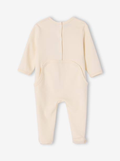 Lot 3 pyjamas bébé en coton bio beige+écru+vert sauge 12 - vertbaudet enfant 