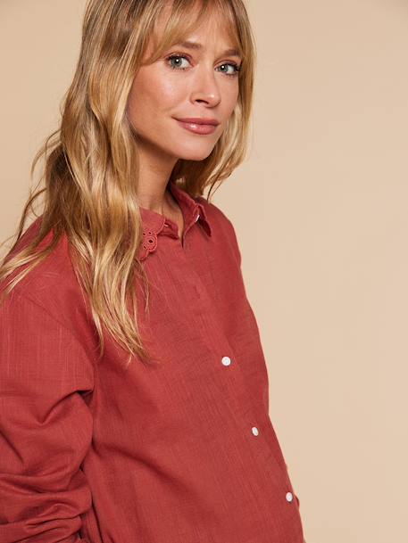 Chemise de nuit grossesse et allaitement terracotta+vert émeraude 7 - vertbaudet enfant 