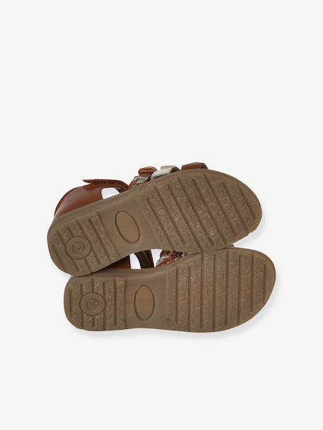 Sandales cuir enfant talon fermé collection maternelle lot marron+lot rose 5 - vertbaudet enfant 