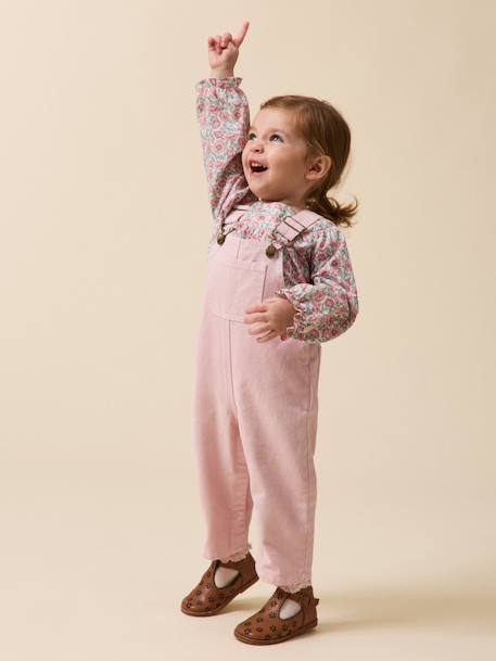 Salopette en twill bébé Rose tendre 5 - vertbaudet enfant 