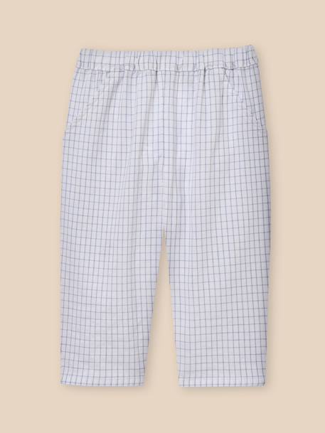 Pantalon taille élastiquée bébé Carreaux bleu 1 - vertbaudet enfant 