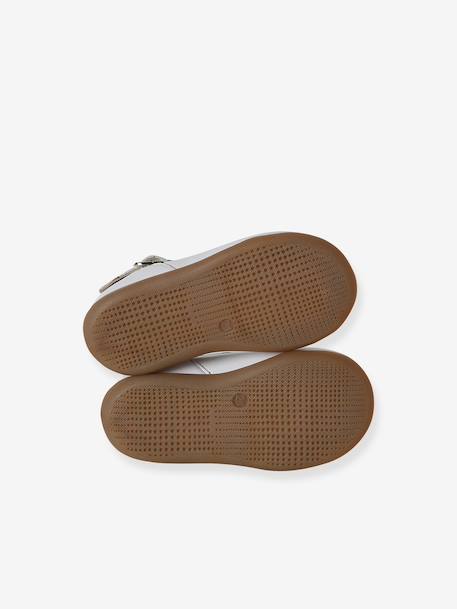 Chaussures salomés bébé fille cuir boucle beige irisé+blanc 12 - vertbaudet enfant 