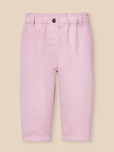 Pantalon paperbag bébé Rose tendre 1 - vertbaudet enfant 