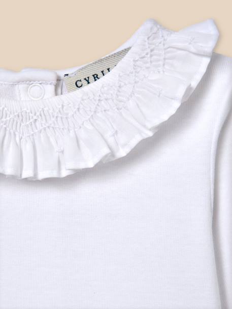 Body bébé col avec smocks - coton biologique Blanc casse 2 - vertbaudet enfant 