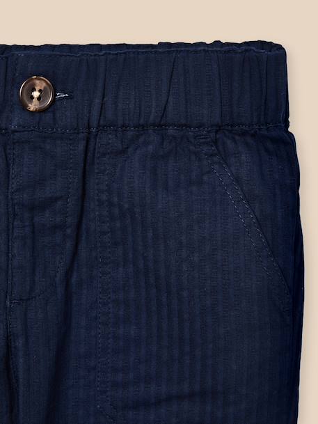 Pantalon tissu façonné bébé Marine clair 2 - vertbaudet enfant 