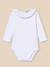Body bébé col avec smocks - coton biologique Blanc casse 1 - vertbaudet enfant 