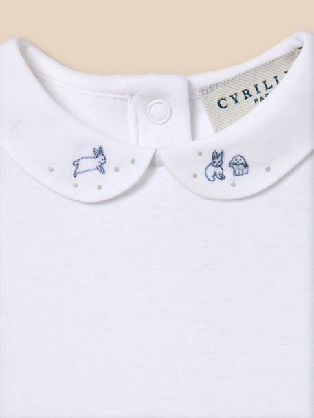 Body col brodé bébé - coton biologique Blanc casse 3 - vertbaudet enfant 