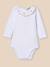 Body bébé col en broderie anglaise - coton biologique Blanc casse 1 - vertbaudet enfant 