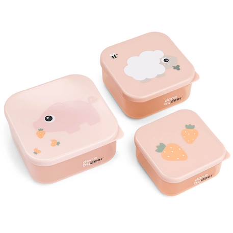 Lot de 3 boîtes à goûter Rose 1 - vertbaudet enfant 