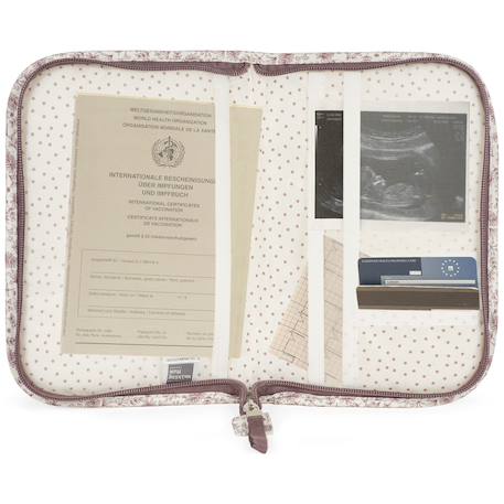 Protège carnet de santé bébé zippé en coton – rangement organisé Mauve+Vert 2 - vertbaudet enfant 