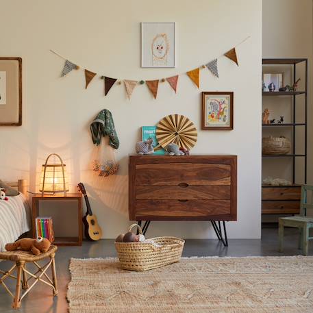 Commode enfant en bois de sheesham 3 tiroirs bonnie Marron 2 - vertbaudet enfant 