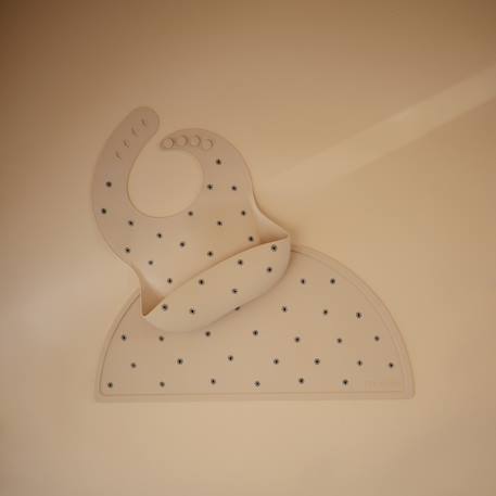 Bavoir à poche en silicone black daisy Bleu, écru, noir+Ecru, noir 11 - vertbaudet enfant 