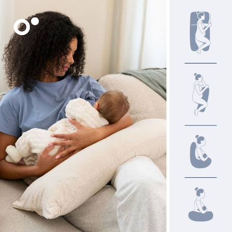 Coussin de grossesse et allaitement maxxy Little dots grey+Mini flower sand 8 - vertbaudet enfant 