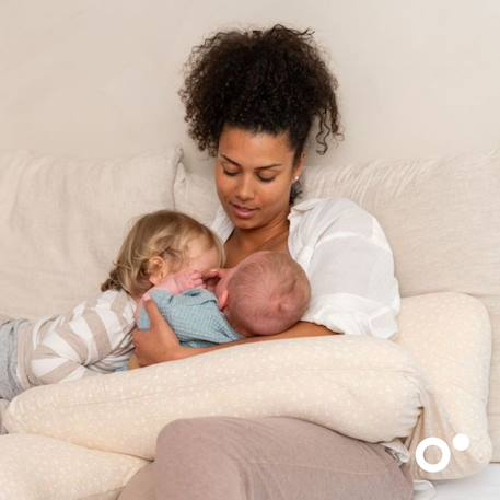 Coussin de grossesse et allaitement maxxy Little dots grey+Mini flower sand 11 - vertbaudet enfant 