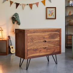 Puériculture-Commode enfant en bois de sheesham 3 tiroirs bonnie