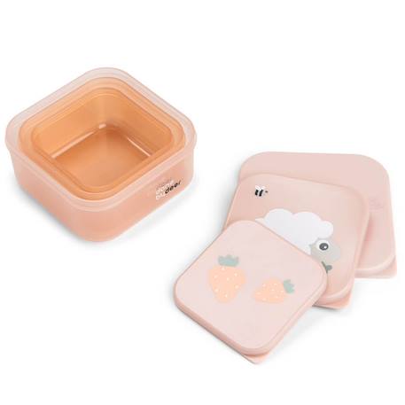 Lot de 3 boîtes à goûter Rose 2 - vertbaudet enfant 