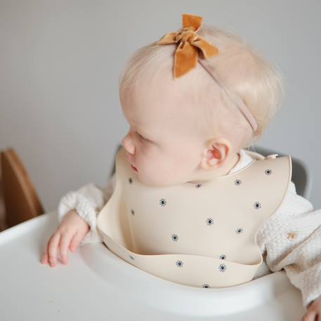 Bavoir à poche en silicone black daisy Bleu, écru, noir+Ecru, noir 9 - vertbaudet enfant 