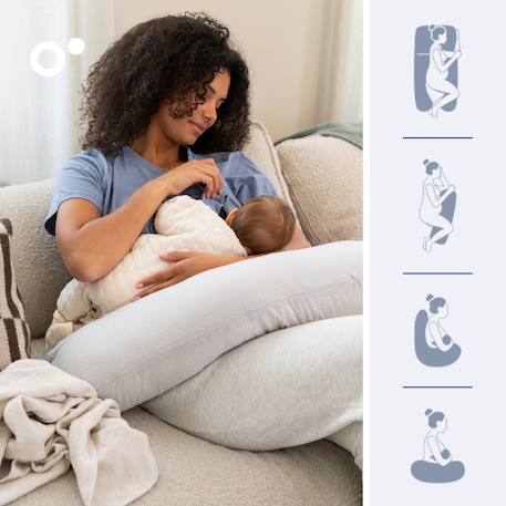 Coussin de grossesse et allaitement maxxy Little dots grey+Mini flower sand 3 - vertbaudet enfant 