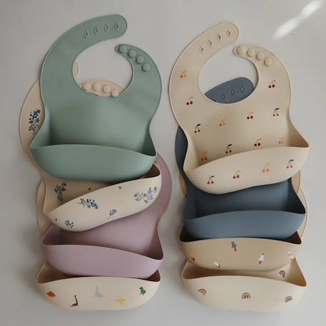 Bavoir à poche en silicone black daisy Bleu, écru, noir 5 - vertbaudet enfant 