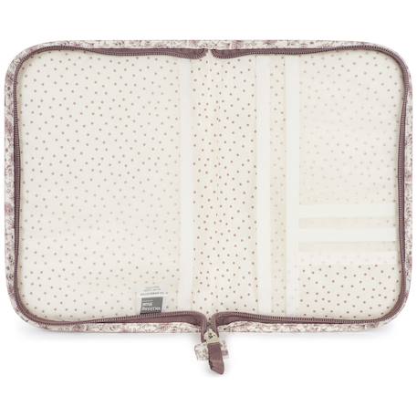 Protège carnet de santé bébé zippé en coton – rangement organisé Mauve+Vert 3 - vertbaudet enfant 