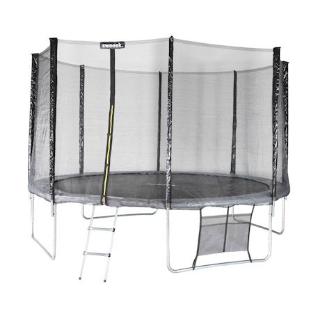 Pack trampoline ø370cm saturne xxl, filet, échelle, bâche, filet chaussures, kit d'ancrage Gris 3 - vertbaudet enfant 