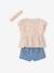 Ensemble short blouse bébé fille écru 1 - vertbaudet enfant 